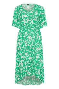Robe Verte Floral Ourlet Plongeant Volanté 14 Robe Verte Floral Ourlet Plongeant Volanté -GrandeTendance Boutique 60a100ff 604e 42 137119 X