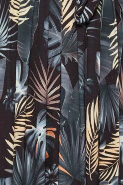 YOURS - Robe Cache-Coeur En Gris Charbonneux Feuilles Tropicales -GrandeTendance Boutique 6187b481 9c04 4e 302153 Z