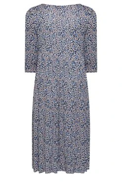 Robe Midi Bleue Petites Fleurs En Jersey -GrandeTendance Boutique 62370c7f 7785 4e 301008 Y
