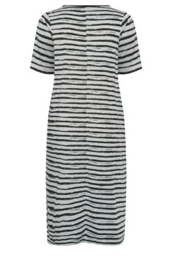 YOURS - Robe T-Shirt Maxi Grise & Noire à Rayures -GrandeTendance Boutique 62f2ec24 2dbb 4a 137564 Y