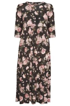 Robe Midi Noire Floral Rose En Jersey 14 Robe Midi Noire Floral Rose En Jersey -GrandeTendance Boutique 632cc0f6 b324 41 173580 F