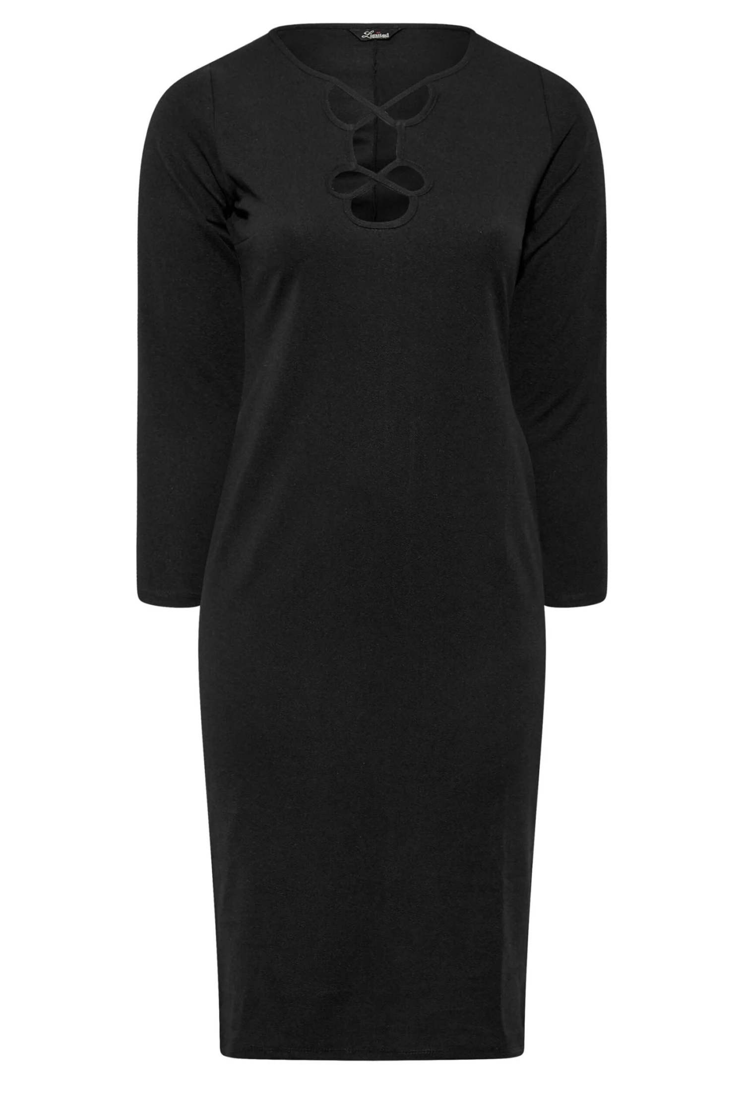 LIMITED COLLECTION - Robe Noire Midi Croisée Manches Longues 8 LIMITED COLLECTION - Robe Noire Midi Croisée Manches Longues – Image 6