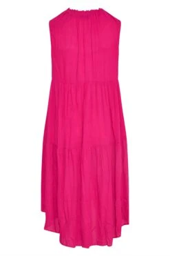 Robe Rose Plissée Volanté Sans Manches 15 Robe Rose Plissée Volanté Sans Manches -GrandeTendance Boutique 63e50c37 b6e9 43 137121 Y