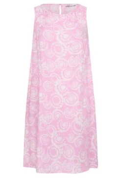 YOURS - Robe Rose Clair Volanté Coupe Droite Tie & Dye -GrandeTendance Boutique 64e99bba 0b4c 4e 137447 X
