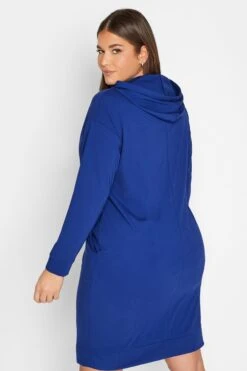YOURS - Robe-Pull Bleue Roi à Capuche & Poches -GrandeTendance Boutique 65a2cf62 12d4 4d 301729 C