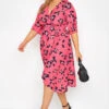 YOURS LONDON - Robe Rose Léopard Style Portefeuille -GrandeTendance Boutique 65f64f9d 2c23 47 161388 B