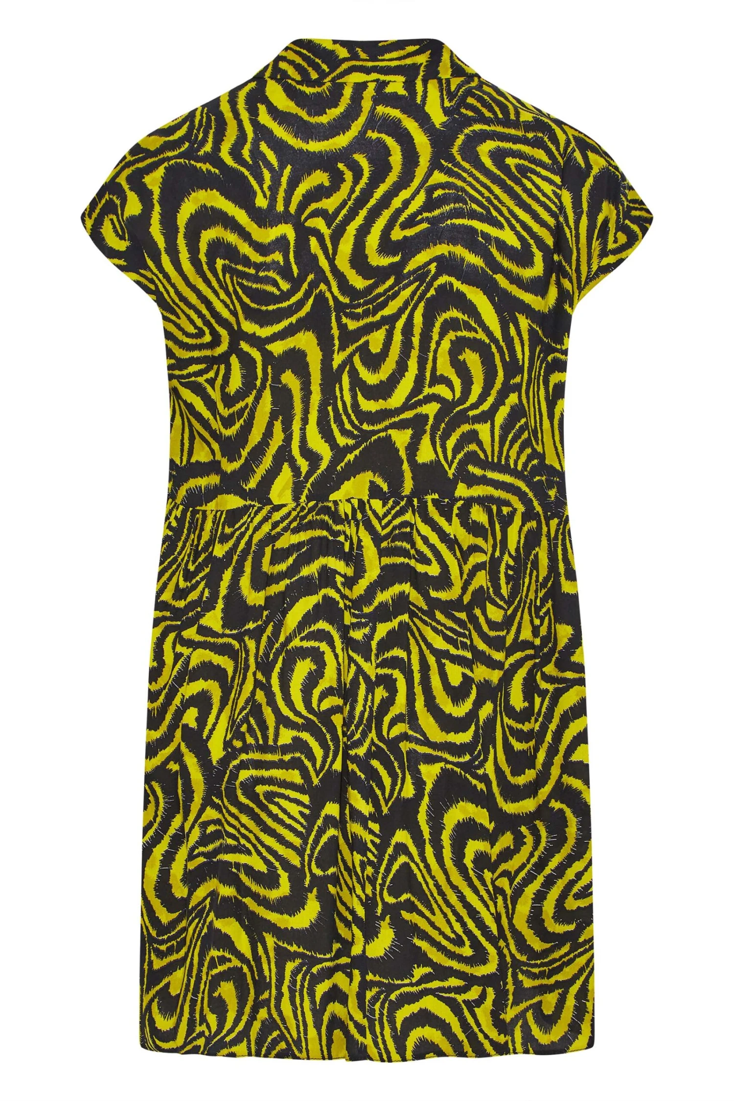 YOURS LONDON - Robe Verte Kaki Zébré Volantée Boutonnée 9 YOURS LONDON - Robe Verte Kaki Zébré Volantée Boutonnée – Image 7