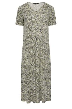 YOURS - Robe En Jersey Maxi Noire Floral Jaune -GrandeTendance Boutique 678b4753 a23f 4d 302053 X