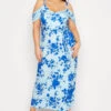 YOURS LONDON - Robe Bleue Ciel Floral Design Bardot -GrandeTendance Boutique 67cb6a4e 53cb 41 161531 A