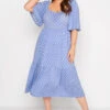 Robe Bleue Midaxi Design à Pois Manches Courtes -GrandeTendance Boutique 6880f209 5a98 4a 137207 A