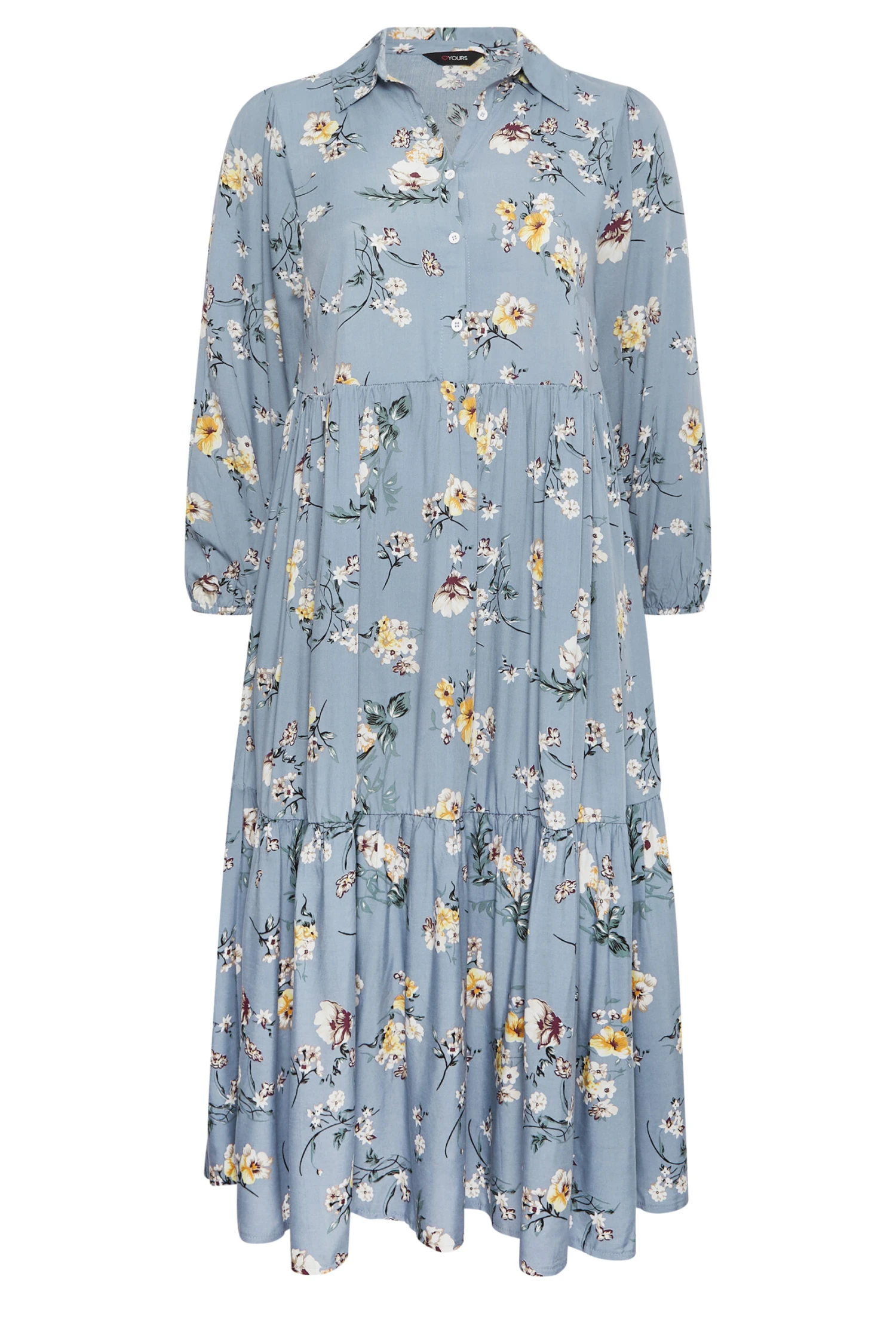 YOURS - Robe Bleue Imprimé Floral Jaune 8 YOURS - Robe Bleue Imprimé Floral Jaune – Image 6