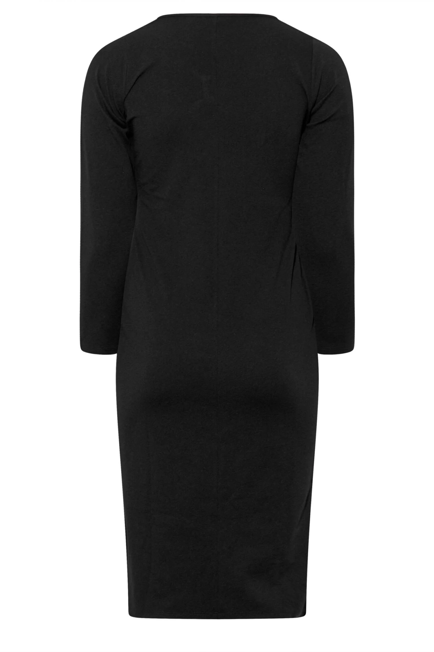 LIMITED COLLECTION - Robe Noire Midi Croisée Manches Longues 9 LIMITED COLLECTION - Robe Noire Midi Croisée Manches Longues – Image 7