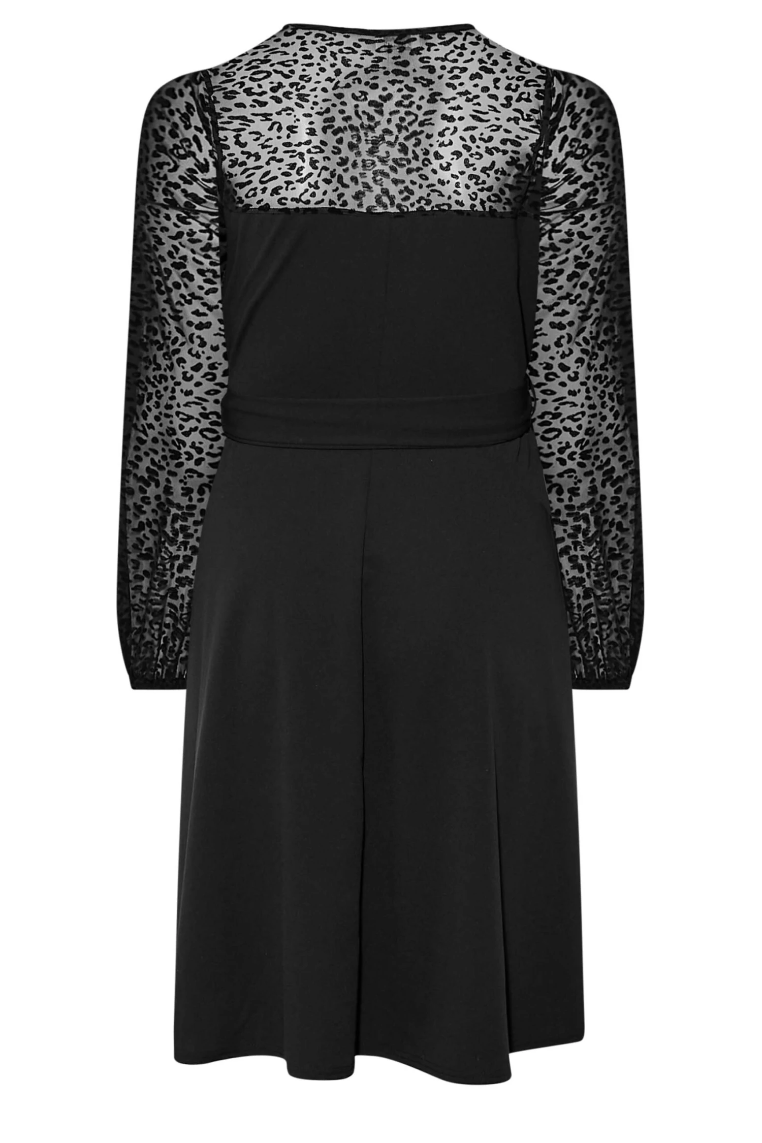 YOURS LONDON - Robe Noire Patineuse Manches En Filet Léopard 9 YOURS LONDON - Robe Noire Patineuse Manches En Filet Léopard – Image 7