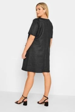 Robe Noire En Maille Coupe Droite à Poches -GrandeTendance Boutique 6af62e8a e3f2 4c 174228 C