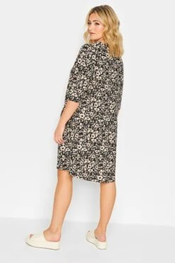 YOURS - Robe Noire Mini Imprimé Floral Drâpée à Poches -GrandeTendance Boutique 6af9a61c eeec 4d 301907 C