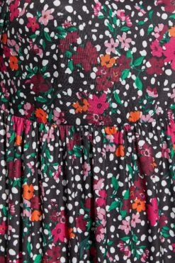 LIMITED COLLECTION - Robe Noire Multi-Floral Rose Manches Longues -GrandeTendance Boutique 6c644121 a925 4c 215144 Z