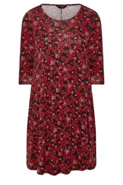 Robe Rouge Petites Fleurs Drâpée à Poches -GrandeTendance Boutique 6d0ecef1 08a6 48 137235 X