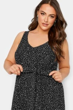 YOURS LONDON - Robe Noire à Pois Maxi Plissée -GrandeTendance Boutique 6d6eed0e 373a 44 162083 D