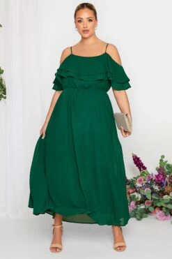 YOURS LONDON - Robe Verte Bardot Volanté Mousseline Demoiselle D'Honneur 10 YOURS LONDON - Robe Verte Bardot Volanté Mousseline Demoiselle D'Honneur -GrandeTendance Boutique 6d83ec40 336c 47 161882 B
