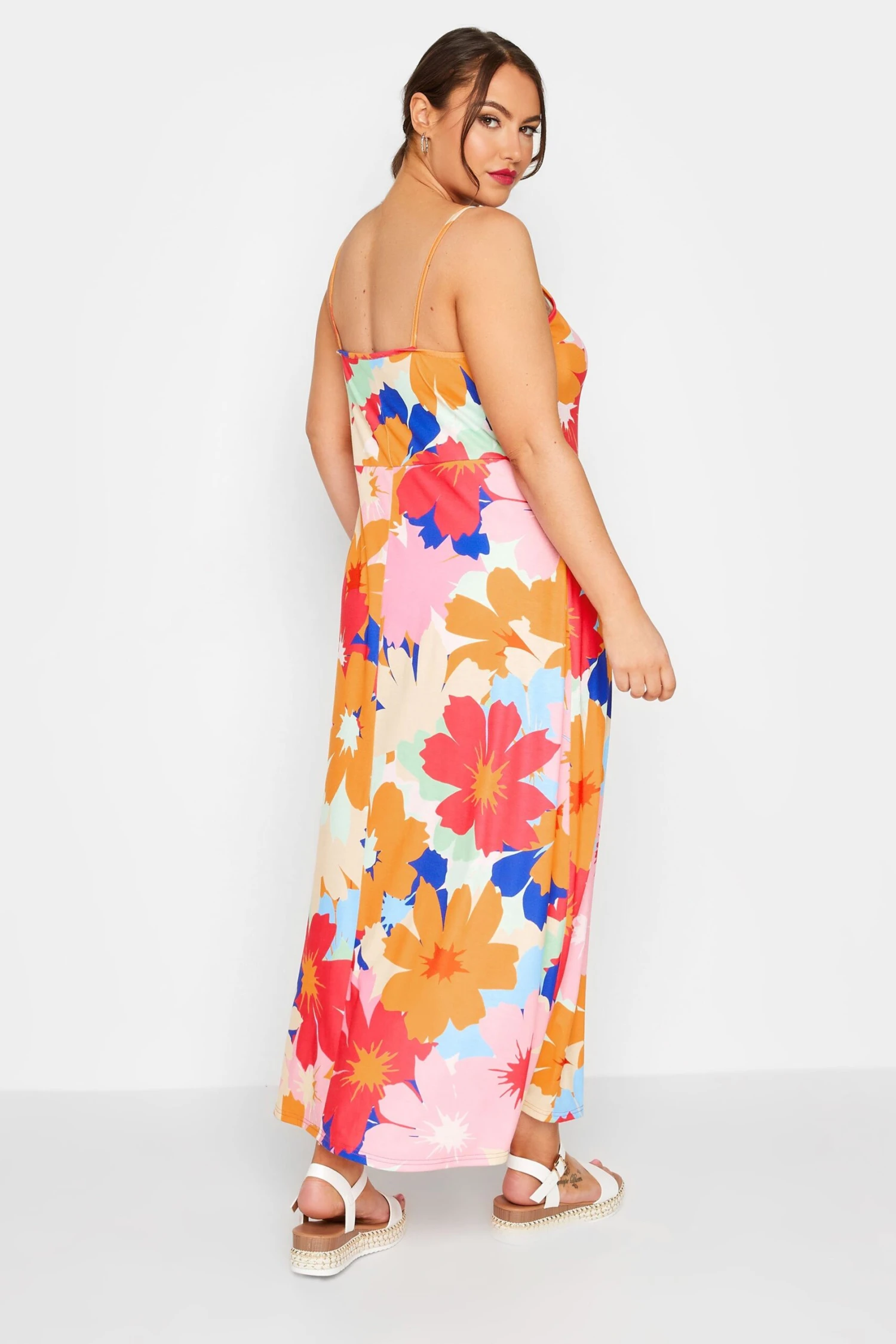 LIMITED COLLECTION - Robe Rose & Orange Floral Longueur Maxi 5 LIMITED COLLECTION - Robe Rose & Orange Floral Longueur Maxi – Image 3