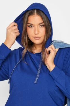 YOURS - Robe-Pull Bleue Roi à Capuche & Poches -GrandeTendance Boutique 6dcbcc95 4c84 44 301729 D
