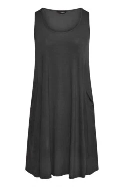Robe Noire Sans Manches Midi En Jersey à Poches -GrandeTendance Boutique 6ddcb2c1 2216 49 137189 X