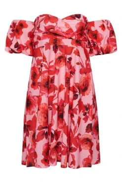 YOURS LONDON - Robe Rose & Rouge Floral Design Bardot 14 YOURS LONDON - Robe Rose & Rouge Floral Design Bardot -GrandeTendance Boutique 6ee71287 5a24 48 161310 F