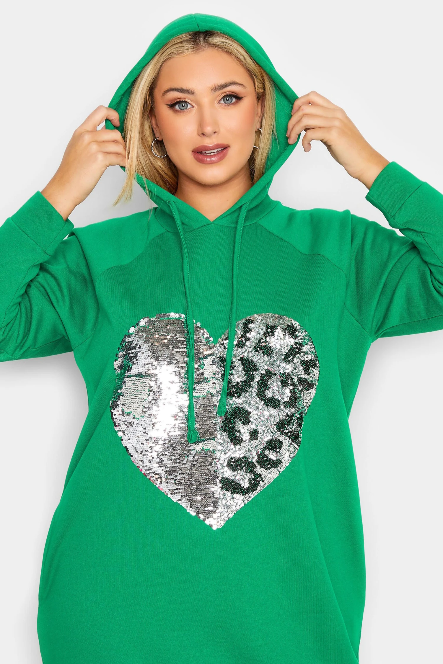 YOURS - Robe-Pull Verte Coeur Strass 6 YOURS - Robe-Pull Verte Coeur Strass â Image 4