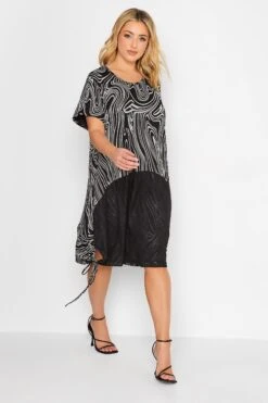YOURS - Robe Noire Design Marbré En Mousseline -GrandeTendance Boutique 6f24a23d ac20 40 301197 B