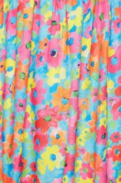 LIMITED COLLECTION - Robe Midi Bleue Floral Rose Coupe Bardot Volanté -GrandeTendance Boutique 6f399960 8c9f 42 215558 Z