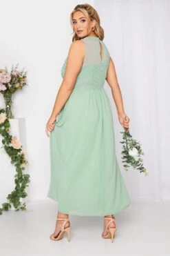 YOURS LONDON - Robe Verte Pastel Maxi En Mousseline Demoiselle D'Honneur -GrandeTendance Boutique 71d21368 b555 4b 161005 C