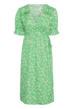 Robe Verte Pâquerettes Manches Volantées En Cache-Coeur -GrandeTendance Boutique 73193a86 d7f9 48 137159 X