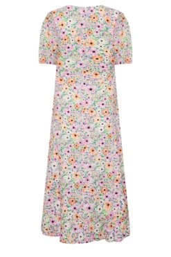 YOURS PETITE - Robe Maxi Floral Rose & Orange Manches Courtes -GrandeTendance Boutique 7332a26b 65b3 46 174568 Y