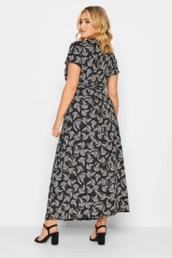 YOURS - Robe Noire Maxi Cache-Coeur Imprimé Floral -GrandeTendance Boutique 7374a041 145a 44 302073 C