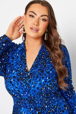 YOURS LONDON - Robe Maxi Bleue Animal Plissée -GrandeTendance Boutique 73b9851f e268 4d 161941 D