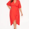YOURS LONDON - Robe Rouge Coupe Portefeuille -GrandeTendance Boutique 741c52c5 8d17 49 161738 A