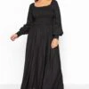 YOURS - Robe Noire Maxi Plissée Volantée -GrandeTendance Boutique 7444dddd cf61 4a 136862 A