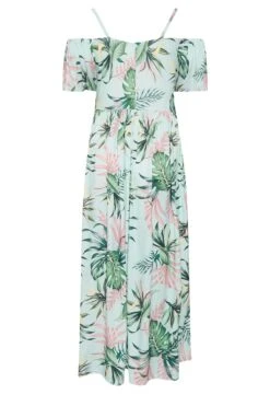YOURS LONDON - Robe Verte Menthe Imprimé Feuilles Tropicales -GrandeTendance Boutique 747ba2cc eca5 4c 162205 Y