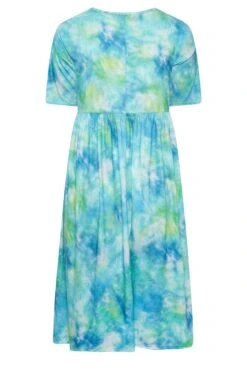 LIMITED COLLECTION - Robe Midi Bleue Tie & Dye -GrandeTendance Boutique 74d49328 aebf 44 215783 Y