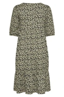 Robe Verte Kaki Floral Volantée -GrandeTendance Boutique 7557280f 9ffb 41 300194 BK