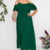 YOURS LONDON - Robe Verte Bardot Volanté Mousseline Demoiselle D'Honneur -GrandeTendance Boutique 766e11b9 7533 42 161882 A