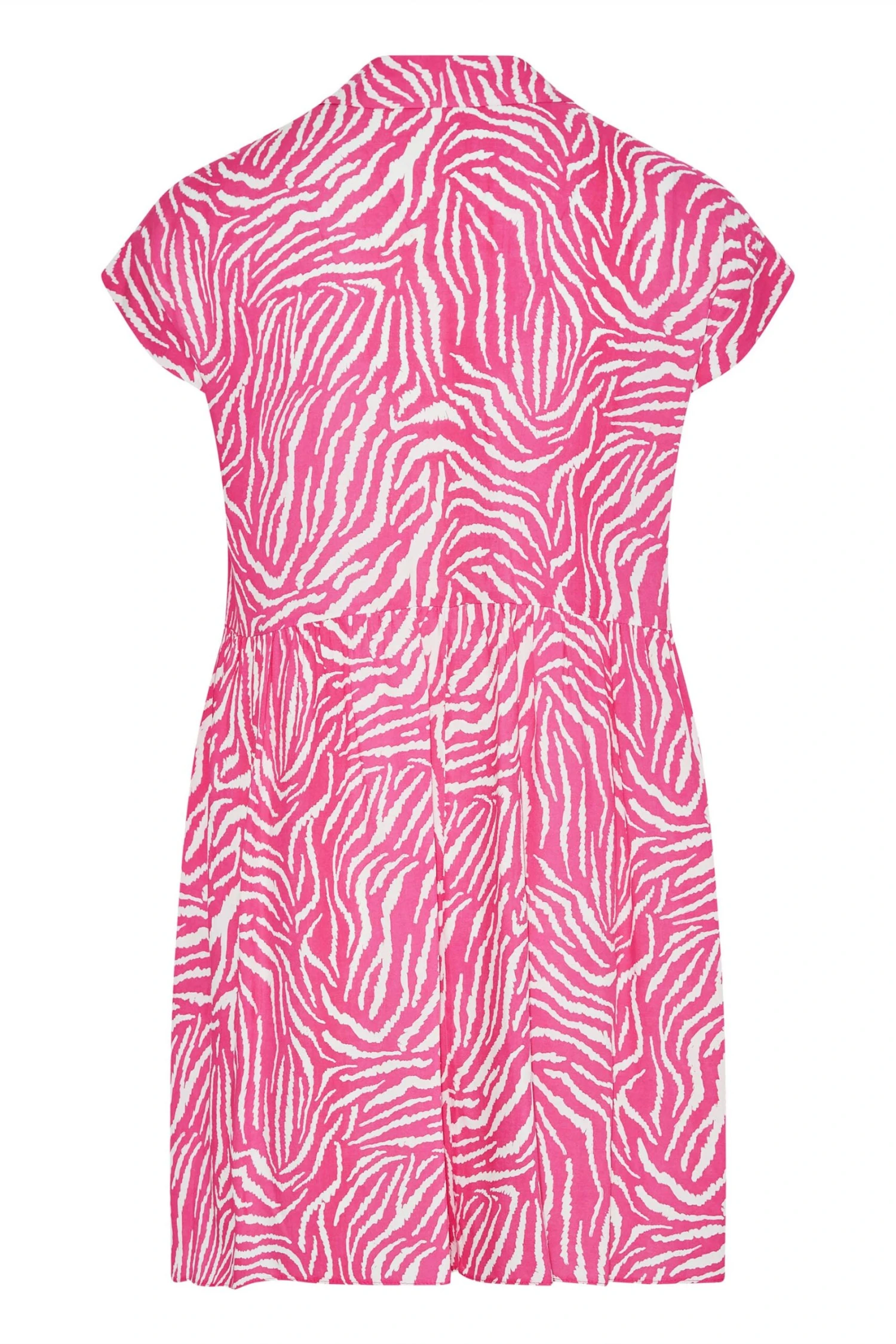 YOURS LONDON - Robe Rose Zébré Volantée Boutonnée 8 YOURS LONDON - Robe Rose Zébré Volantée Boutonnée – Image 6