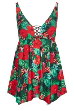 YOURS - Robe De Bain Verte & Rouge Tropical -GrandeTendance Boutique 77a41ebf 66f0 48 150307 X