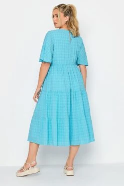 LIMITED COLLECTION - Robe Midi Bleue Aqua Texturé Smocké -GrandeTendance Boutique 77d52744 504a 4c 215543 C