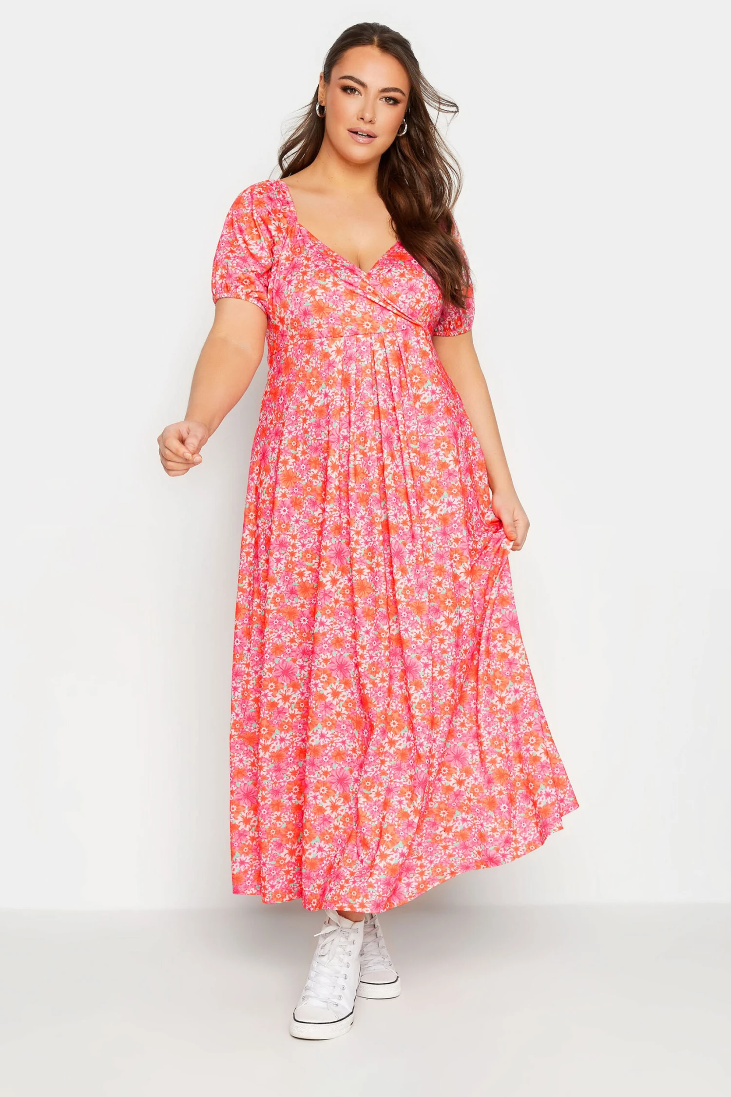 LIMITED COLLECTION - Robe Rose Floral Maxi Design Cache-Coeur 3 LIMITED COLLECTION - Robe Rose Floral Maxi Design Cache-Coeur