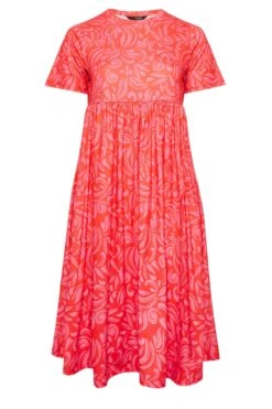 YOURS - Robe Rose Imprimé Abstrait Smocké Manches Courtes 12 YOURS - Robe Rose Imprimé Abstrait Smocké Manches Courtes -GrandeTendance Boutique 784c7881 b628 42 137386 X