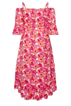 YOURS - Robe Rose Floral Volanté Épaules Ajourées 15 YOURS - Robe Rose Floral Volanté Épaules Ajourées -GrandeTendance Boutique 78853448 5b89 44 137287 Y