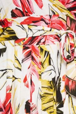 YOURS - Robe Blanche Maxi Feuilles Roses Cache-Coeur -GrandeTendance Boutique 78b6d348 1acf 4d 302063 Z