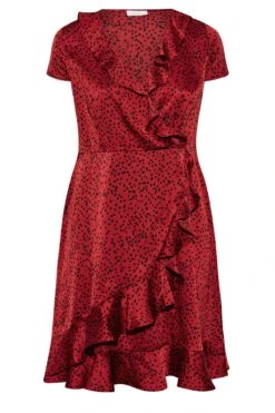 Robe Rouge Satinée Imprimé Dalmatien Volanté -GrandeTendance Boutique 793c74dd 19d2 4a 161613 X