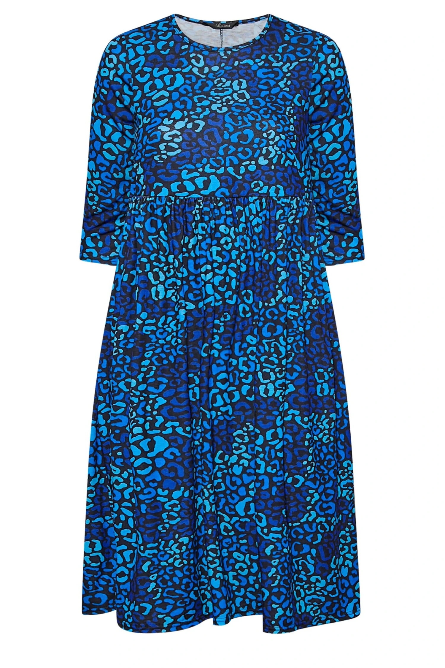 LIMITED COLLECTION - Robe Bleue Smocké Léopard 7 LIMITED COLLECTION - Robe Bleue Smocké Léopard – Image 5